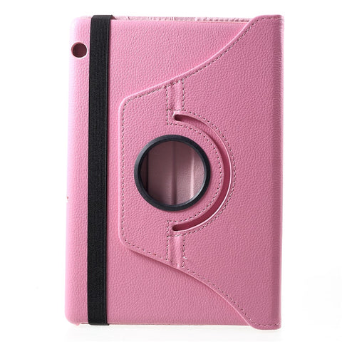 Litchi Skin Leather Shell Cover Case with 360-Degree Rotating Stand for Huawei Mediapad T5 10