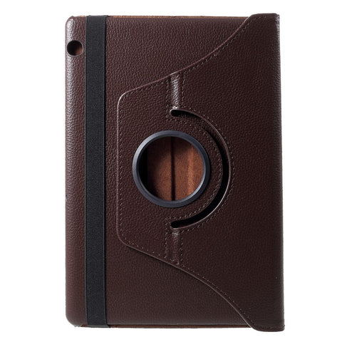 Litchi Skin Leather Shell Cover Case with 360-Degree Rotating Stand for Huawei Mediapad T5 10