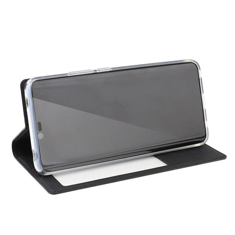 VILI DMX Window View Cross Texture Leather Stand Cover for Huawei Mate 20 Pro