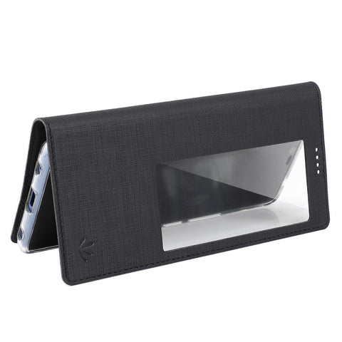 VILI DMX Window View Cross Texture Leather Stand Cover for Huawei Mate 20 Pro