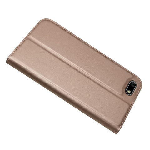 Auto-absorbed Stand Leather Card Holder Phone Cover for Huawei Y5 (2018) / Y5 Prime (2018) / Honor 7s / Play 7