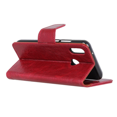 Textured Split Leather Wallet Cover for Huawei Honor 10 Lite / P Smart (2019)