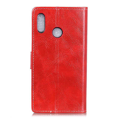Vintage Crazy Horse Stand Leather Phone Shell for Huawei Honor 10 Lite/P Smart (2019)