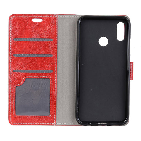 Vintage Crazy Horse Stand Leather Phone Shell for Huawei Honor 10 Lite/P Smart (2019)