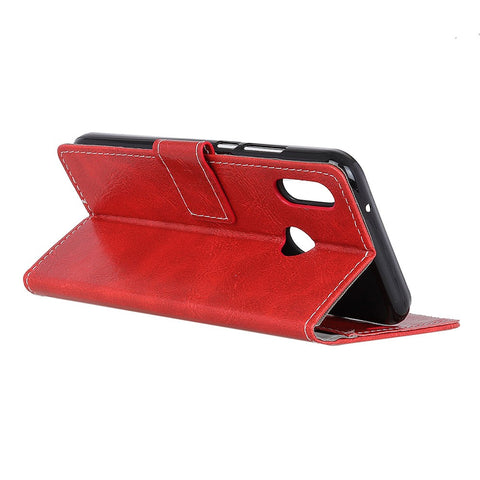 Vintage Crazy Horse Stand Leather Phone Shell for Huawei Honor 10 Lite/P Smart (2019)