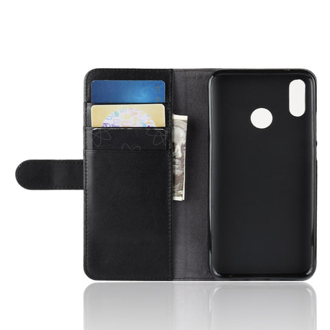 For Huawei Honor 10 Lite / P Smart (2019) Phone Cases Genuine Split Leather Wallet Mobile Cover Stand