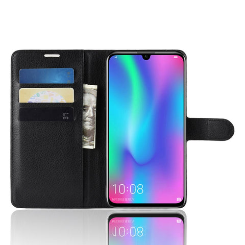 Litchi Texture Wallet Leather Cell Phone Cover for Huawei Honor 10 Lite / P Smart (2019) Mobile Phone Shell
