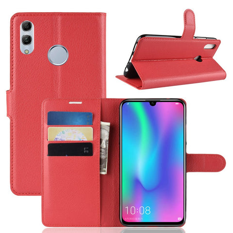 Litchi Texture Wallet Leather Cell Phone Cover for Huawei Honor 10 Lite / P Smart (2019) Mobile Phone Shell