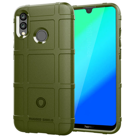Anti-shock Square Grid Texture Soft TPU Cell Phone Case for Huawei Honor 10 Lite / P Smart (2019)