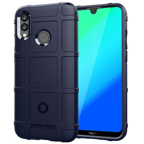 Anti-shock Square Grid Texture Soft TPU Cell Phone Case for Huawei Honor 10 Lite / P Smart (2019)