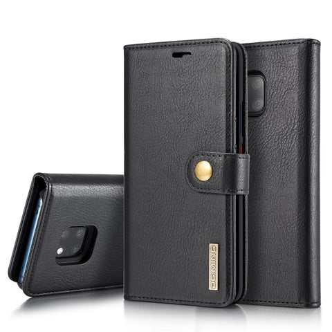 DG.MING Detachable 2-in-1 Anti-scratch Phone Case For Huawei Mate 20 Pro Split Leather Wallet Shell + PC Back Case