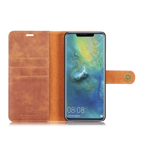 DG.MING Detachable 2-in-1 Anti-scratch Phone Case For Huawei Mate 20 Pro Split Leather Wallet Shell + PC Back Case