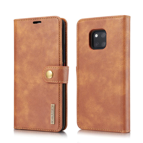 DG.MING Detachable 2-in-1 Anti-scratch Phone Case For Huawei Mate 20 Pro Split Leather Wallet Shell + PC Back Case