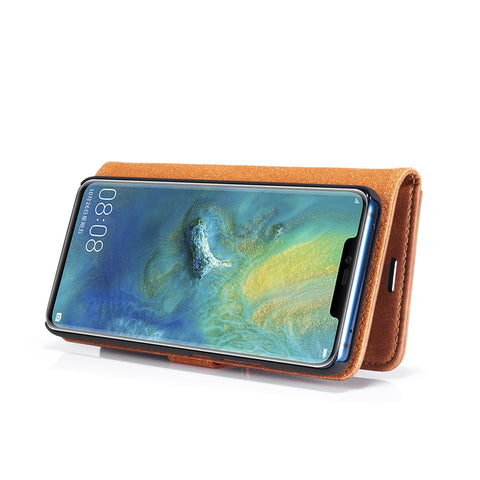 DG.MING Detachable 2-in-1 Anti-scratch Phone Case For Huawei Mate 20 Pro Split Leather Wallet Shell + PC Back Case