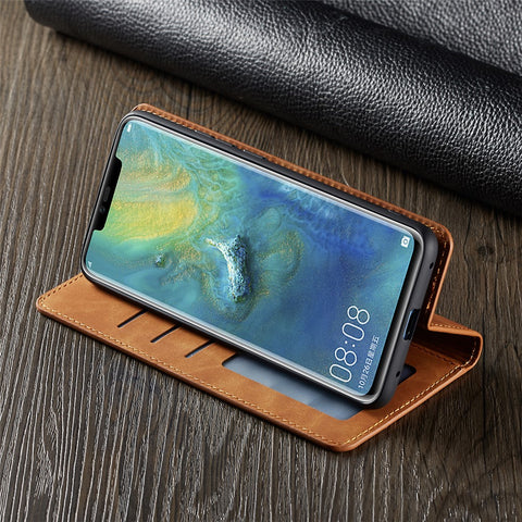 FORWENW Fantasy Series Auto-absorbed Silky Touch Leather Wallet Stand Case for Huawei Mate 20 Pro