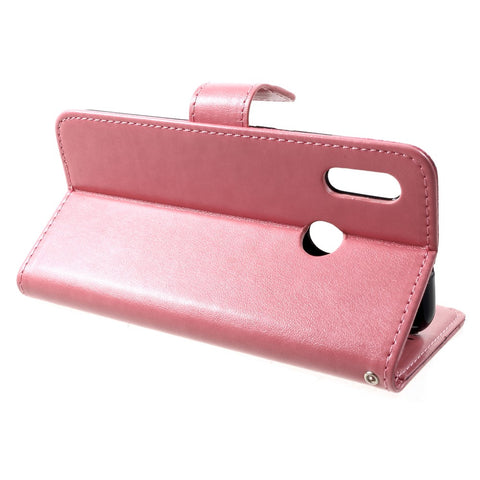 Imprint Butterfly Flowers Leather Stand Wallet Cell Phone Case for Huawei Honor 10 Lite