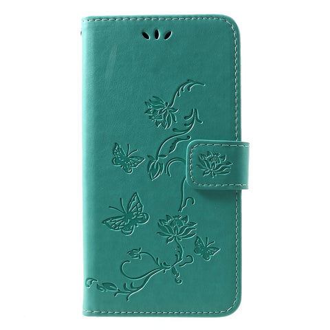 Imprint Butterfly Flowers Leather Stand Wallet Cell Phone Case for Huawei Honor 10 Lite