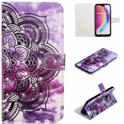 Embossing Pattern PU Leather Protective Mobile Phone Case for Huawei P20 Lite / Nova 3e (China)