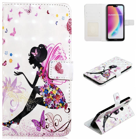 Embossing Pattern PU Leather Protective Mobile Phone Case for Huawei P20 Lite / Nova 3e (China)