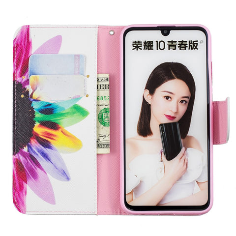 Pattern Printing PU Leather Flip Case for Huawei P Smart (2019) / Honor 10 Lite