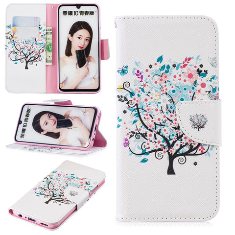 Pattern Printing PU Leather Flip Case for Huawei P Smart (2019) / Honor 10 Lite