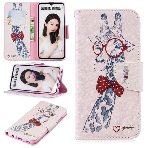 Pattern Printing PU Leather Flip Case for Huawei P Smart (2019) / Honor 10 Lite
