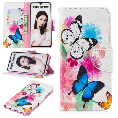 Pattern Printing PU Leather Flip Case for Huawei P Smart (2019) / Honor 10 Lite