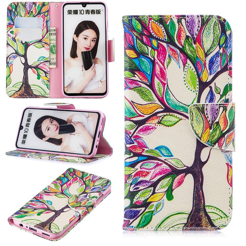 Pattern Printing PU Leather Flip Case for Huawei P Smart (2019) / Honor 10 Lite