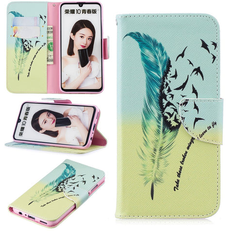 Pattern Printing PU Leather Flip Case for Huawei P Smart (2019) / Honor 10 Lite
