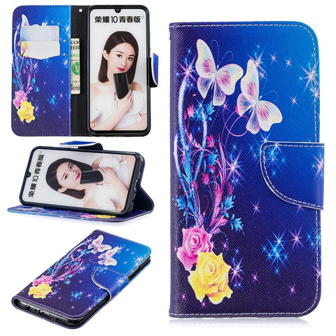 Pattern Printing Wallet Leather Protection Case for Huawei Honor 10 Lite / P Smart (2019)