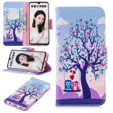 Pattern Printing Wallet Leather Protection Case for Huawei Honor 10 Lite / P Smart (2019)