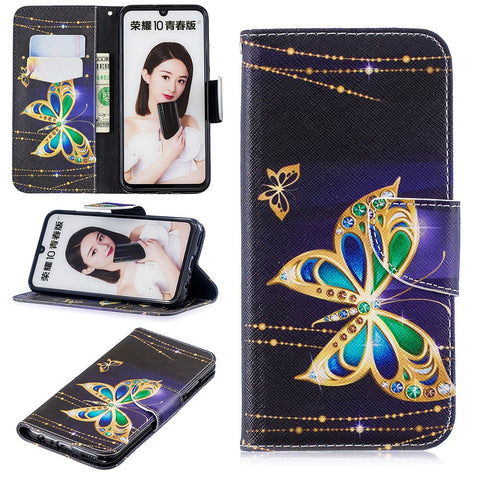 Pattern Printing Wallet Leather Protection Case for Huawei Honor 10 Lite / P Smart (2019)