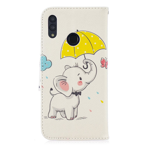 Pattern Printing PU Leather Folio Flip Shell for Huawei P Smart (2019) / Honor 10 Lite