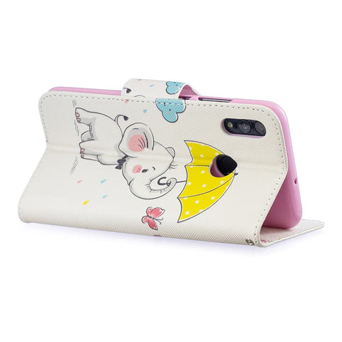 Pattern Printing PU Leather Folio Flip Shell for Huawei P Smart (2019) / Honor 10 Lite