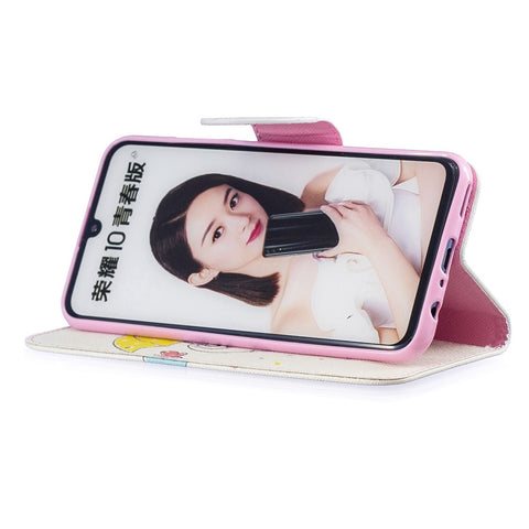 Pattern Printing PU Leather Folio Flip Shell for Huawei P Smart (2019) / Honor 10 Lite