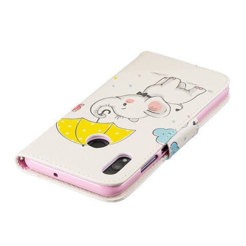 Pattern Printing PU Leather Folio Flip Shell for Huawei P Smart (2019) / Honor 10 Lite