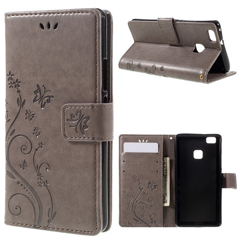 Butterfly Wallet Stand Leather Case for Huawei P9 Lite