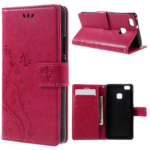 Butterfly Wallet Stand Leather Case for Huawei P9 Lite
