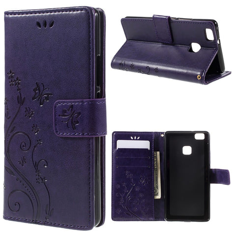 Butterfly Wallet Stand Leather Case for Huawei P9 Lite