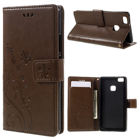 Butterfly Wallet Stand Leather Case for Huawei P9 Lite
