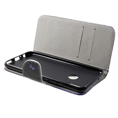 Cross Texture Pattern Printing PU Leather Phone Cover [Stand Wallet] for Huawei Honor 10 Lite