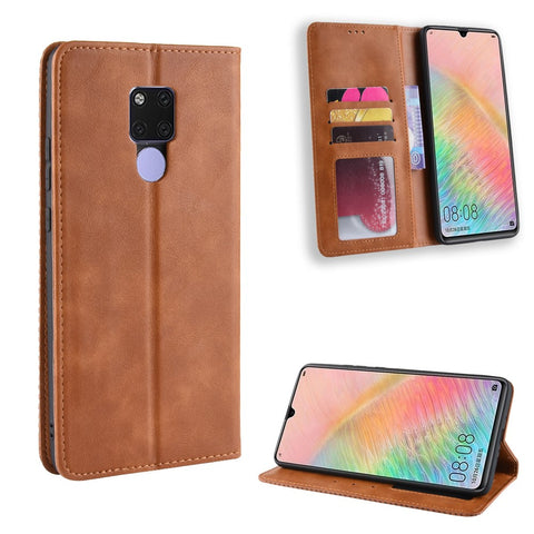 Vintage Style Leather Wallet Case Shell for Huawei Mate 20 X