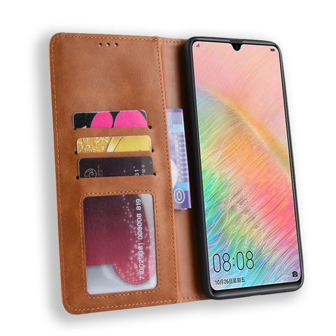 Vintage Style Leather Wallet Case Shell for Huawei Mate 20 X