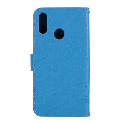 Imprint Butterfly Flower Stand Leather Wallet Case for Huawei Honor 10 Lite / P Smart (2019)