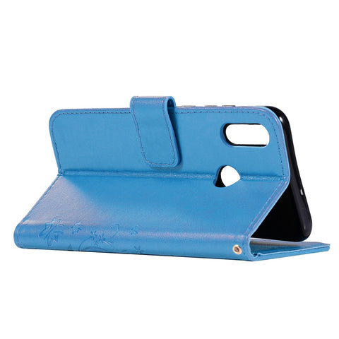 Imprint Butterfly Flower Stand Leather Wallet Case for Huawei Honor 10 Lite / P Smart (2019)