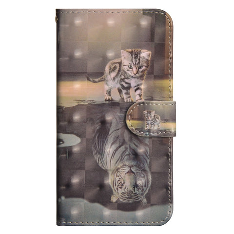 Pattern Printing Light Spot Decor Leather Wallet Casing for Huawei Honor 10 Lite / P Smart (2019)