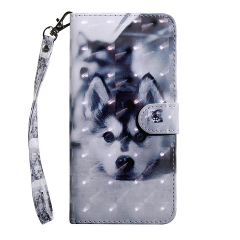 Light Spot Decor Patterned Wallet Leather Cell Phone Case for Huawei Honor 10 Lite / P Smart (2019)
