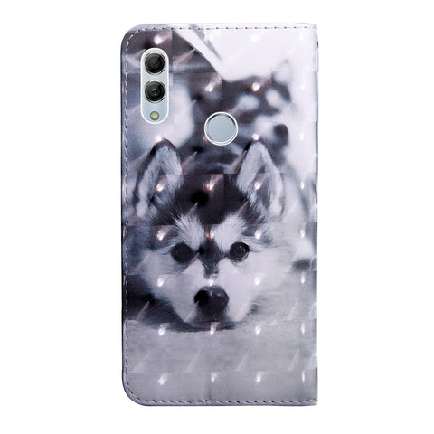 Light Spot Decor Patterned Wallet Leather Cell Phone Case for Huawei Honor 10 Lite / P Smart (2019)