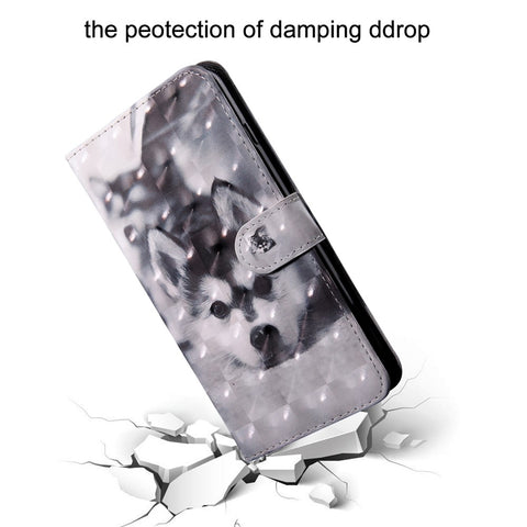 Light Spot Decor Patterned Wallet Leather Cell Phone Case for Huawei Honor 10 Lite / P Smart (2019)