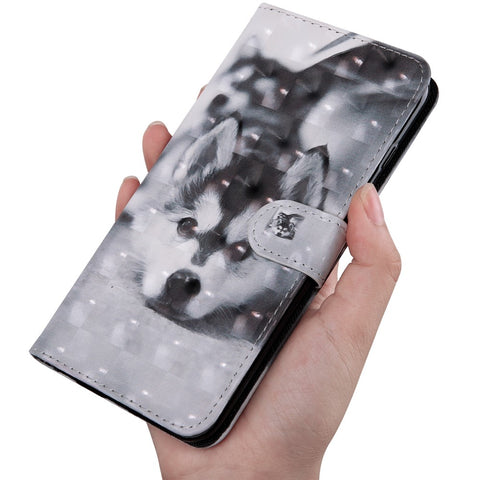 Light Spot Decor Patterned Wallet Leather Cell Phone Case for Huawei Honor 10 Lite / P Smart (2019)